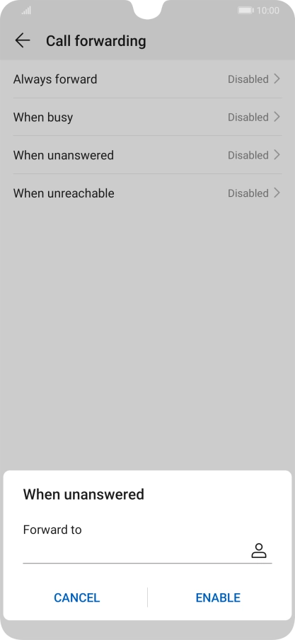 Key in +61414121121 and press ENABLE.