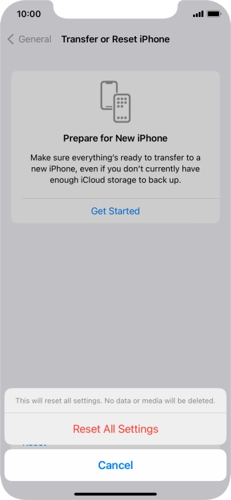 Press Reset All Settings.