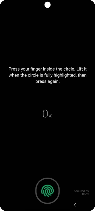 Follow the instructions on the screen to create the phone lock code using your fingerprint.