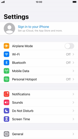 Press Sign in to your iPhone.