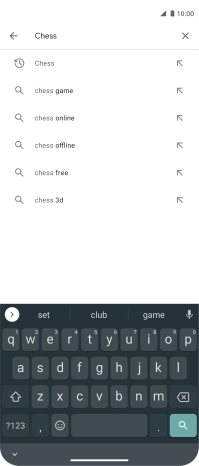 Key in the name or subject of the required app and press the search icon.