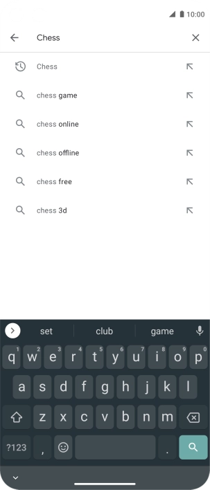 Key in the name or subject of the required app and press the search icon.