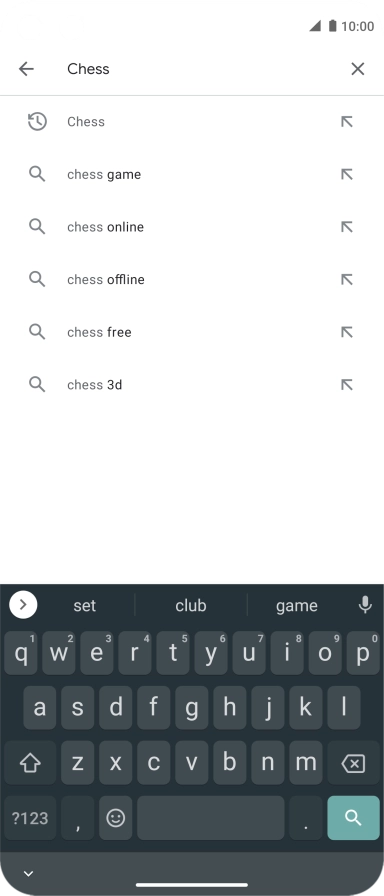 Key in the name or subject of the required app and press the search icon.
