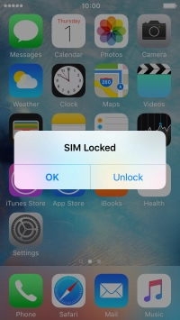 If your SIM is locked, press Unlock.