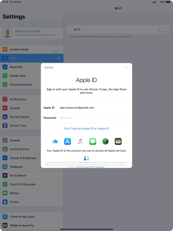 Press the field next to 