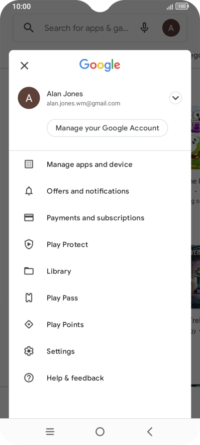 Press Manage apps & device.