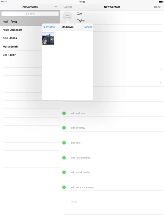 Press the required picture. Press the required picture.