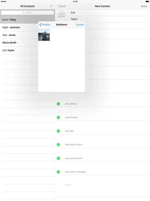 Press the required picture. Press the required picture.