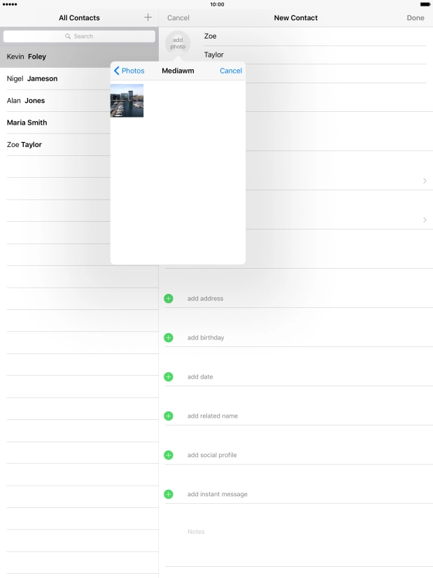 Press the required picture. Press the required picture.