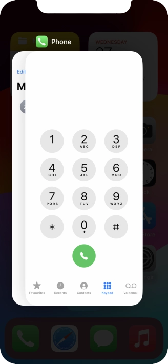 Slide upwards on the required application to end it.