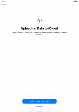 Press the required setting. Press the required setting.