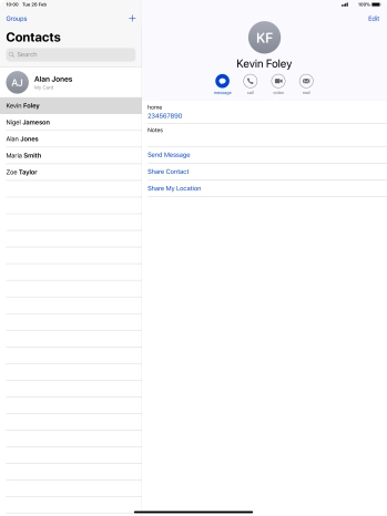 Press the new contact icon.