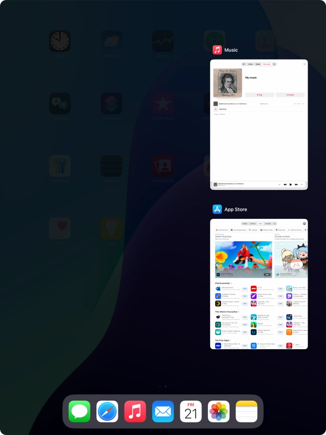 Slide upwards on the required application to end it.