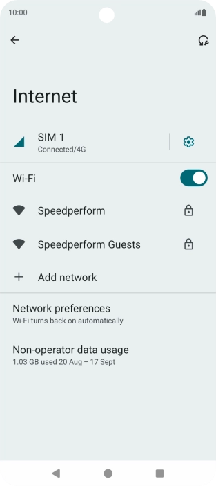 Press the required Wi-Fi network.