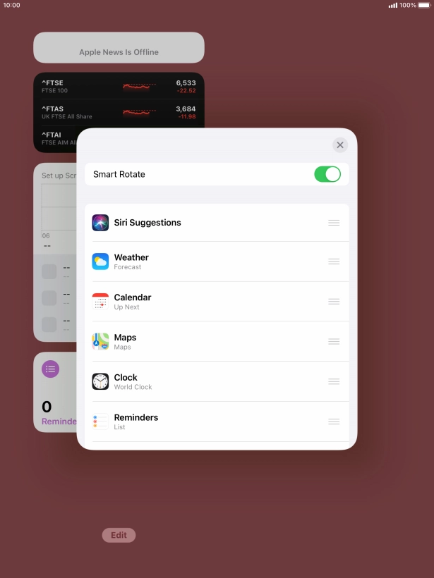 Press the indicator next to 