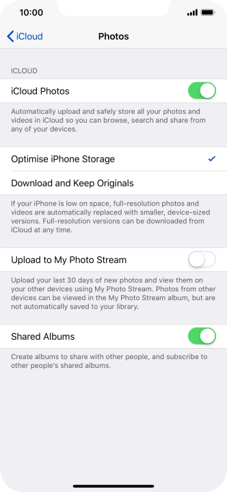 Press the indicator next to 