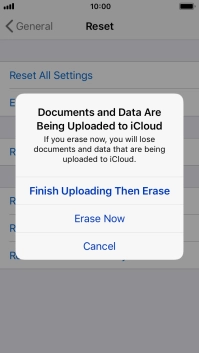 Press the required setting.