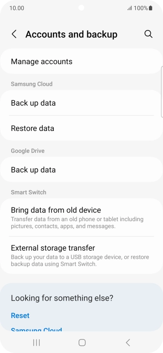 Press Manage accounts.