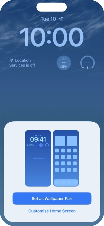 To use the same colour theme on the home screen, press Set as Wallpaper Pair.