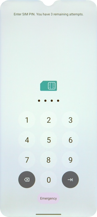 If your SIM is locked, key in your PIN and press arrow right.