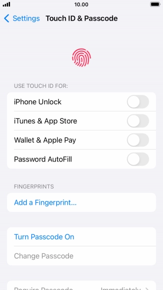 Press Add a Fingerprint... and follow the instructions on the screen to add your fingerprint.