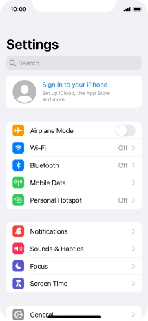 Press Sign in to your iPhone.
