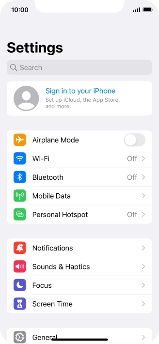 Press Sign in to your iPhone.
