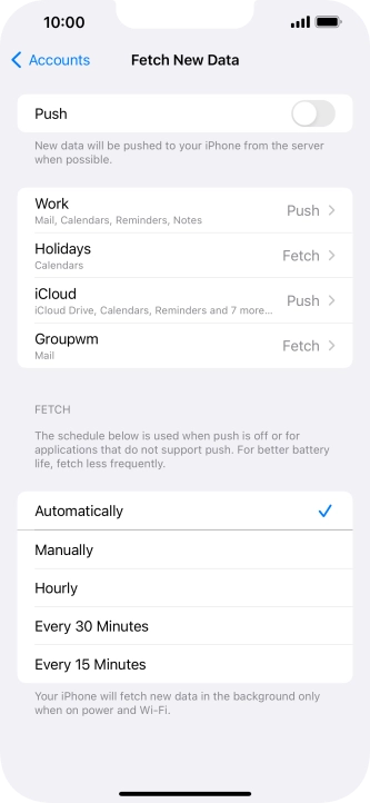 Press the indicator next to 