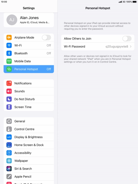 Press Wi-Fi Password and key in the required password.