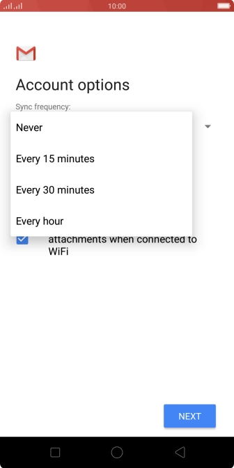 Press the required setting.