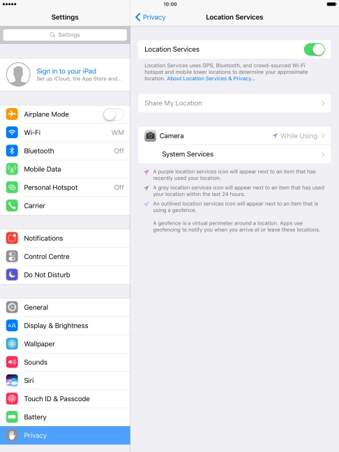 Press the required application.
