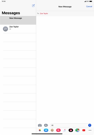 Press the send icon.