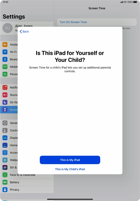 Press This is My iPad.