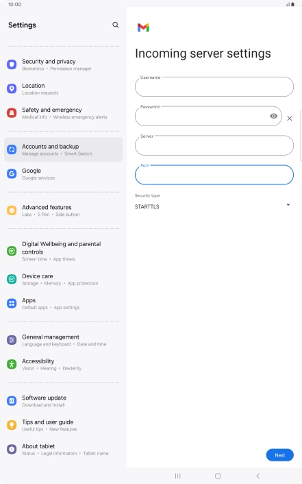 Press the drop down list below 