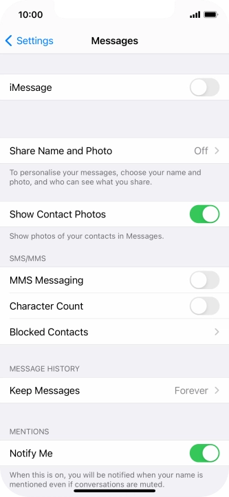 Press the indicator next to 