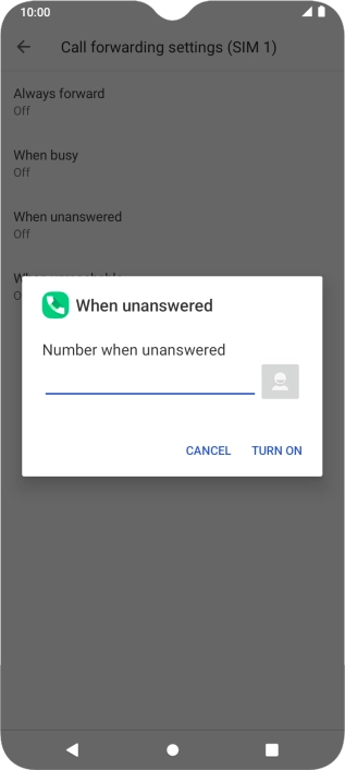 Key in +61414121121 and press TURN ON.