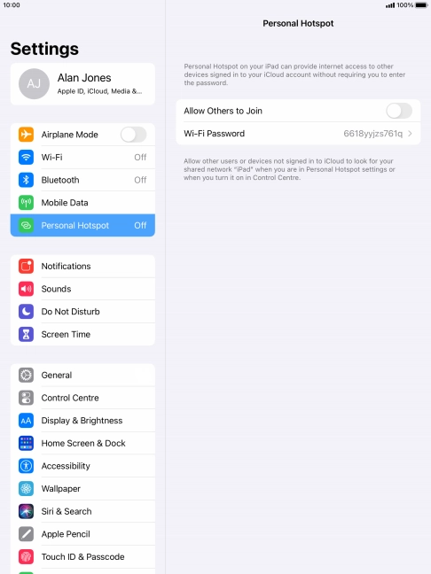 Press Wi-Fi Password and key in the required password.