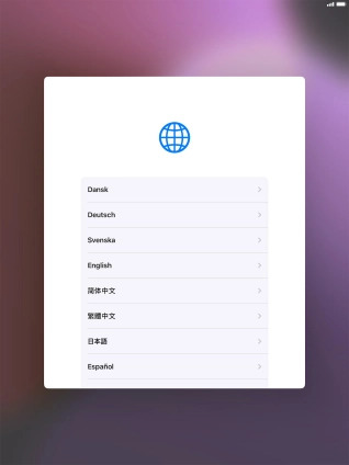 Press the required language. Press the required language.