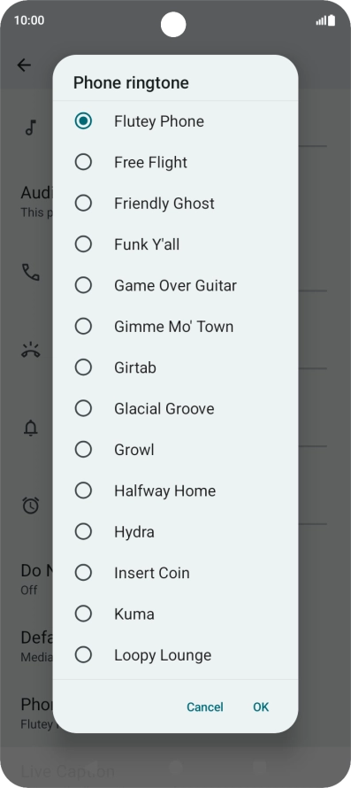Press the required ring tones to hear them.