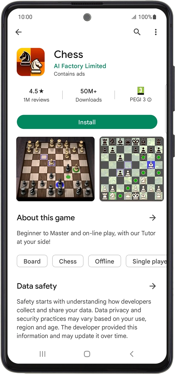 On your phone: Press Install and follow the instructions on the screen to install the app.