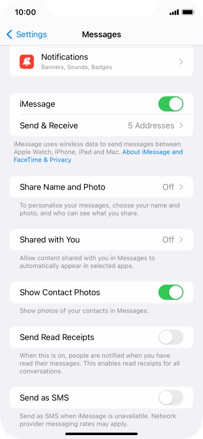 Press the indicator next to 