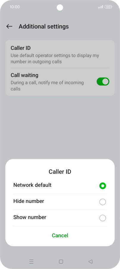 Press Show number to turn on caller identification.