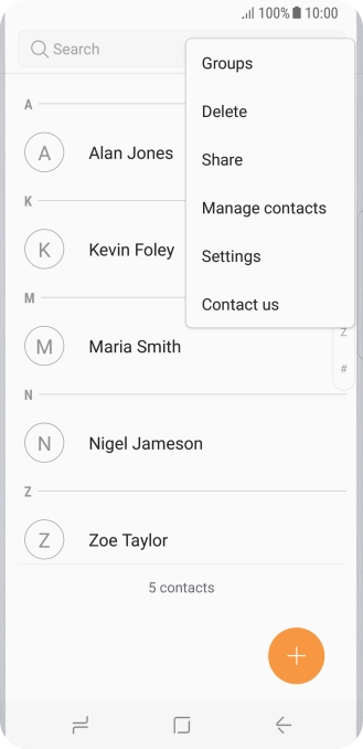 Press Manage contacts.