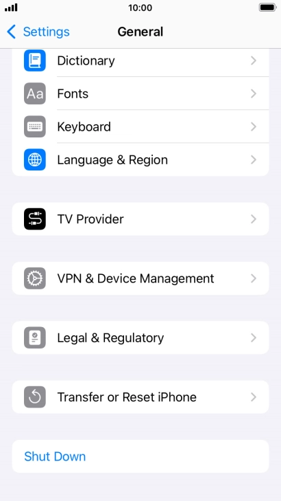 Press Transfer or Reset iPhone.