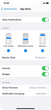 Press the indicator next to 