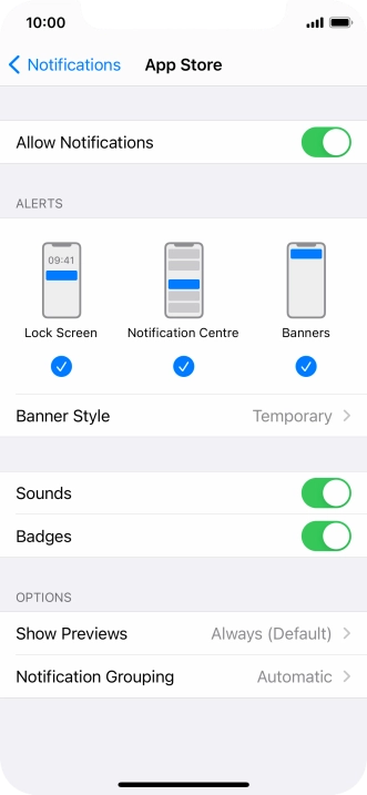 Press the indicator next to 