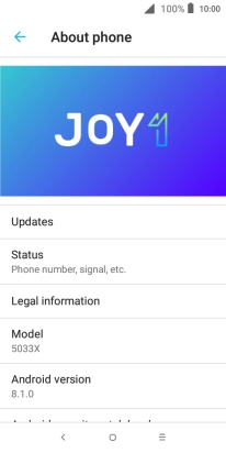 Press Updates. If a new software version is available, it's displayed. Follow the instructions on the screen to update the phone software.