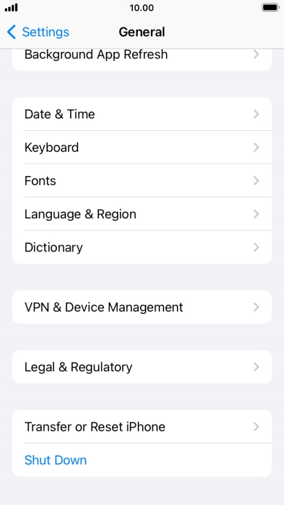 Press Transfer or Reset iPhone.