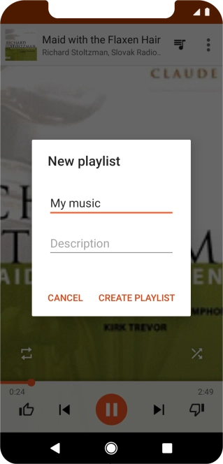 Key in a name for the playlist and press CREATE PLAYLIST.