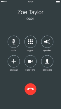 Press the end call icon.